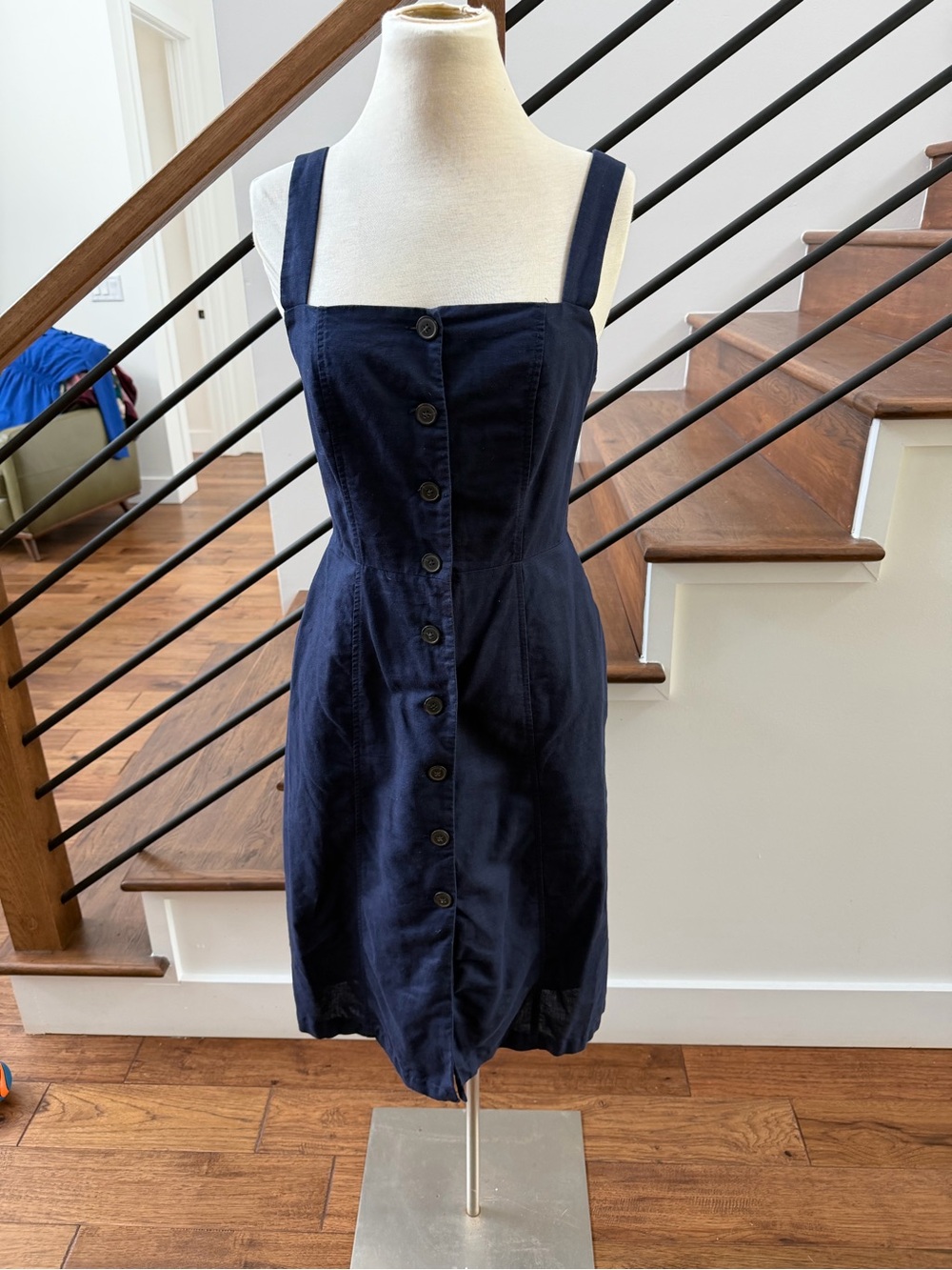 Gap Cotton Navy Button-Front w Pockets Dress